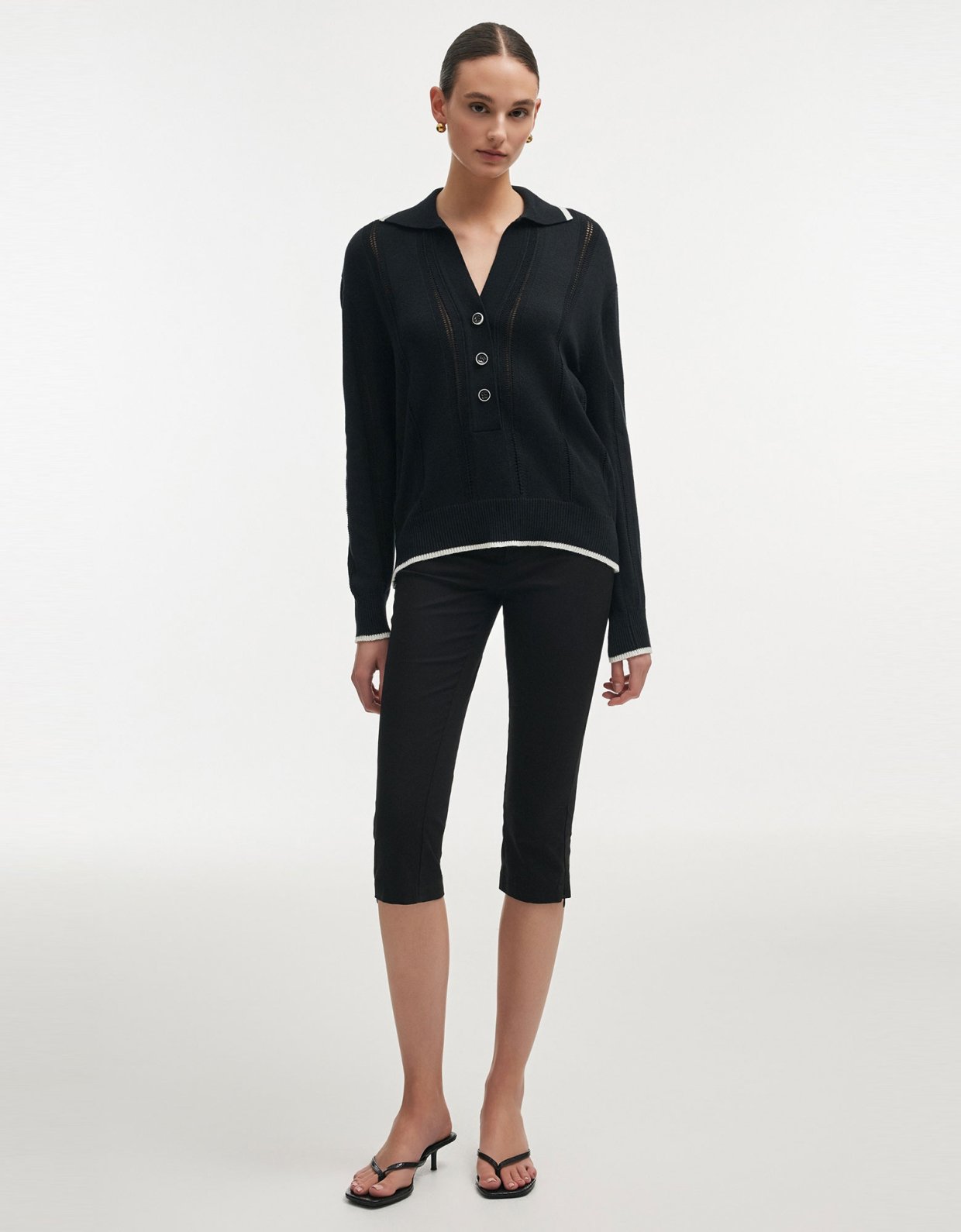 Nadia Rapti Lauren knitted blouse black/white