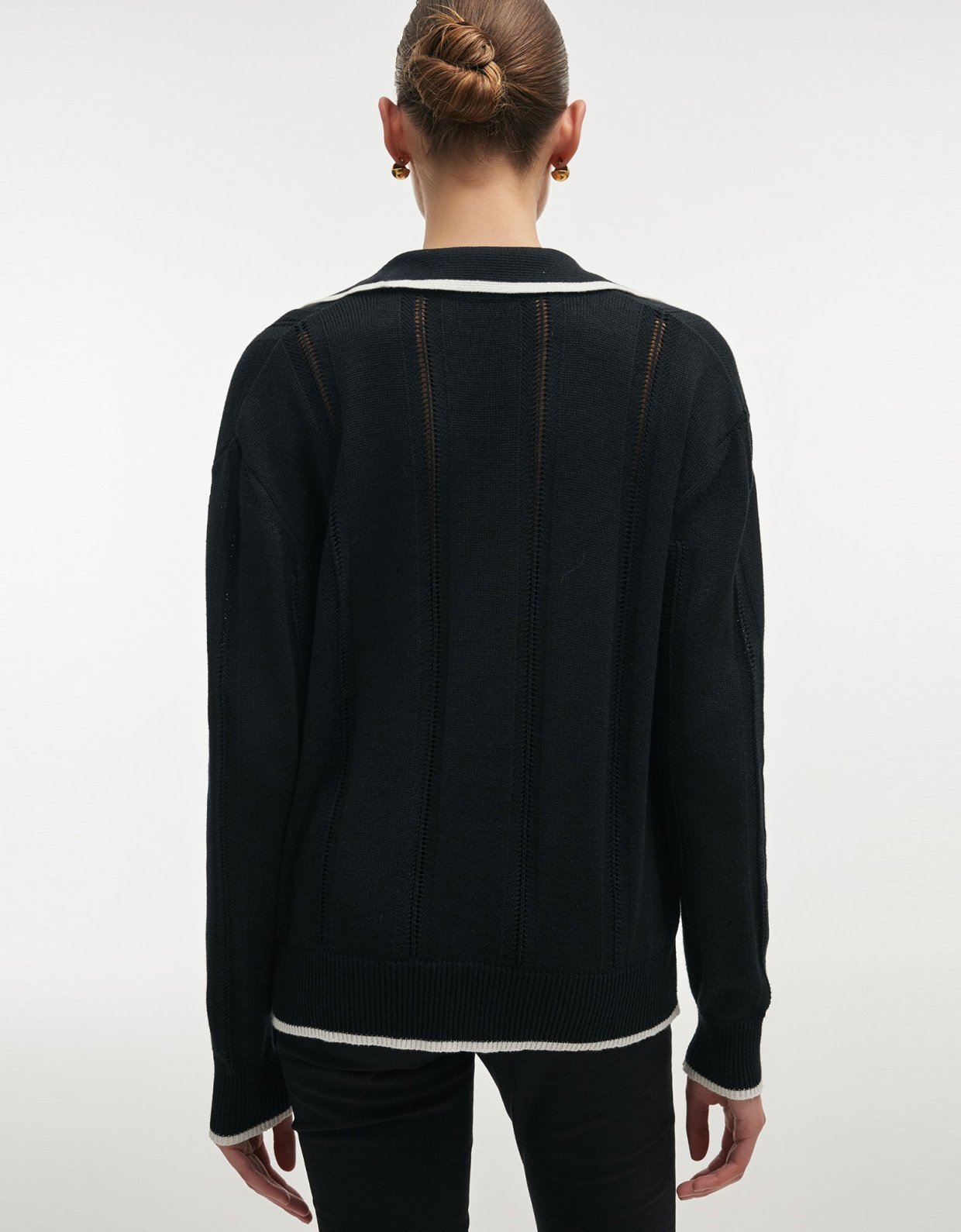 Nadia Rapti Lauren knitted blouse black/white