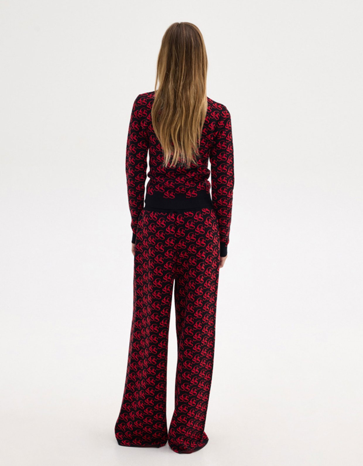 Sunset go Nancy knit top black/red ssg print