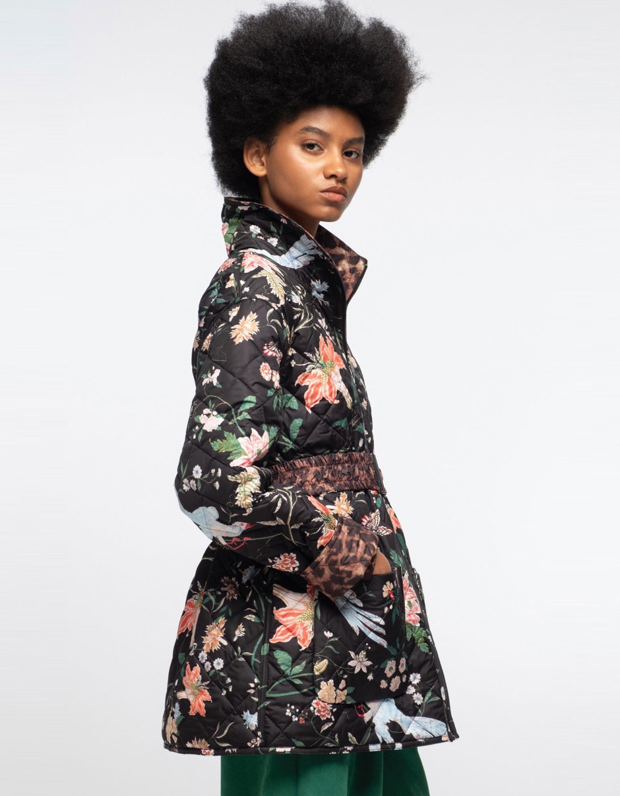 Peace and Chaos Nightingale puffer double faced