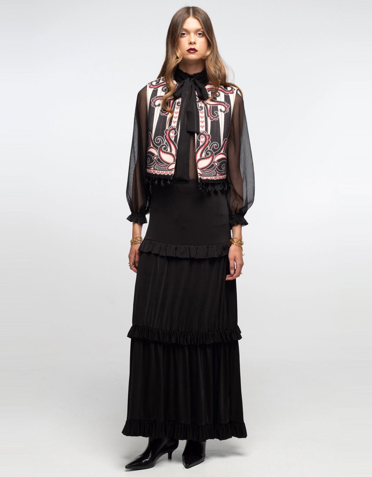 Peace and Chaos Noir long skirt