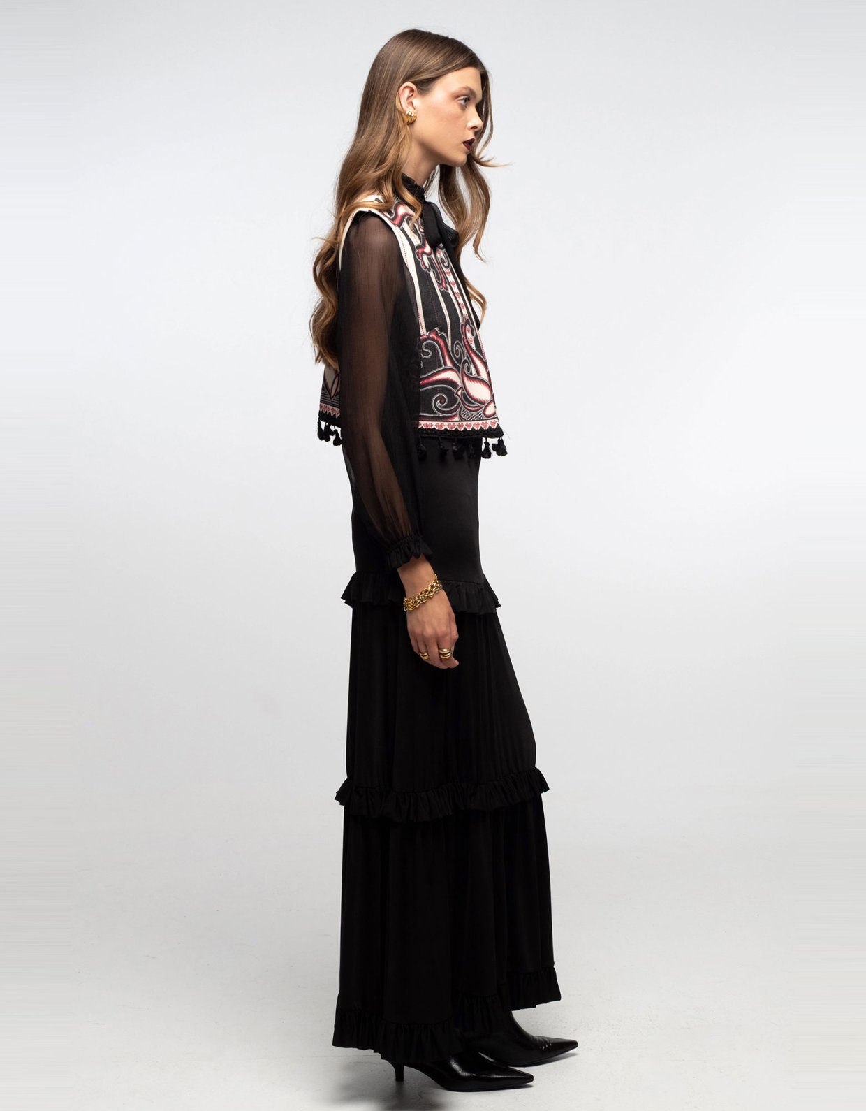 Peace and Chaos Noir long skirt