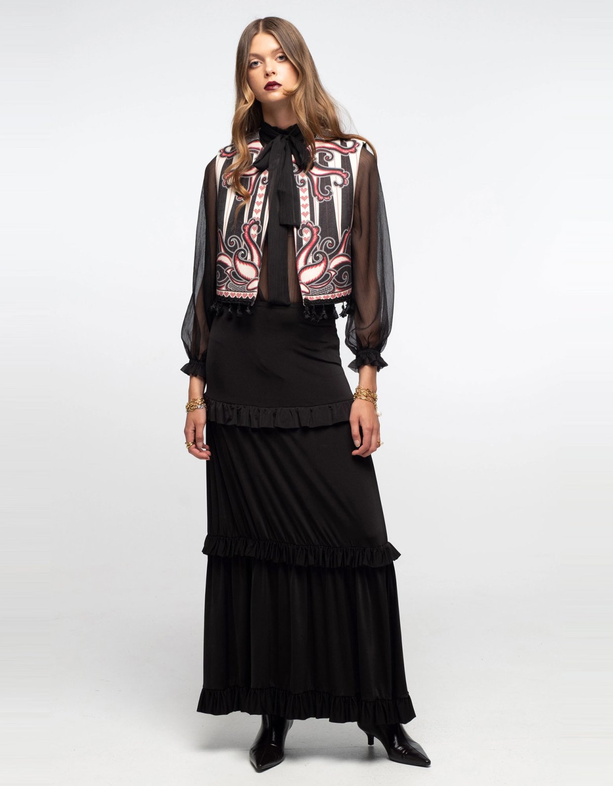 Peace and Chaos Noir long skirt