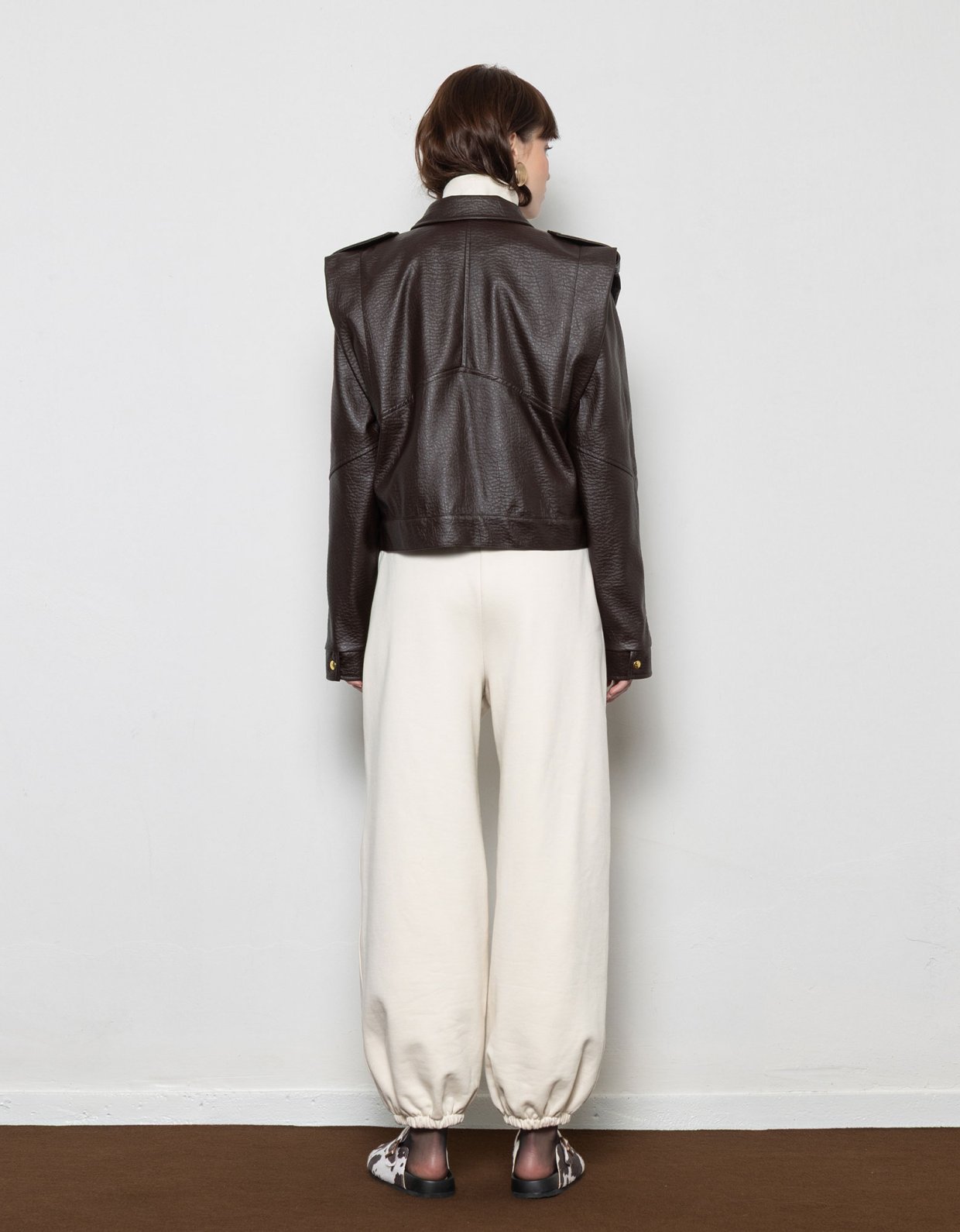 Mallory the label Noonday leather jacket brown