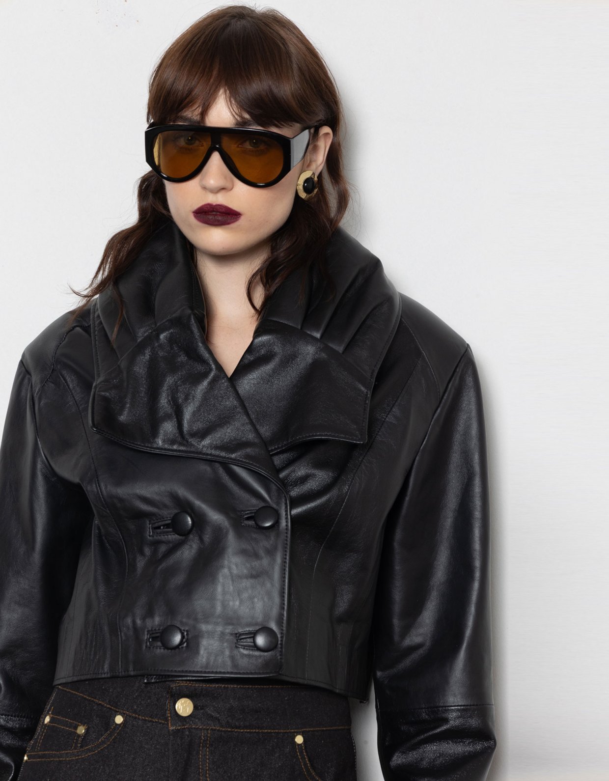 Mallory the label Nova black leather jacket