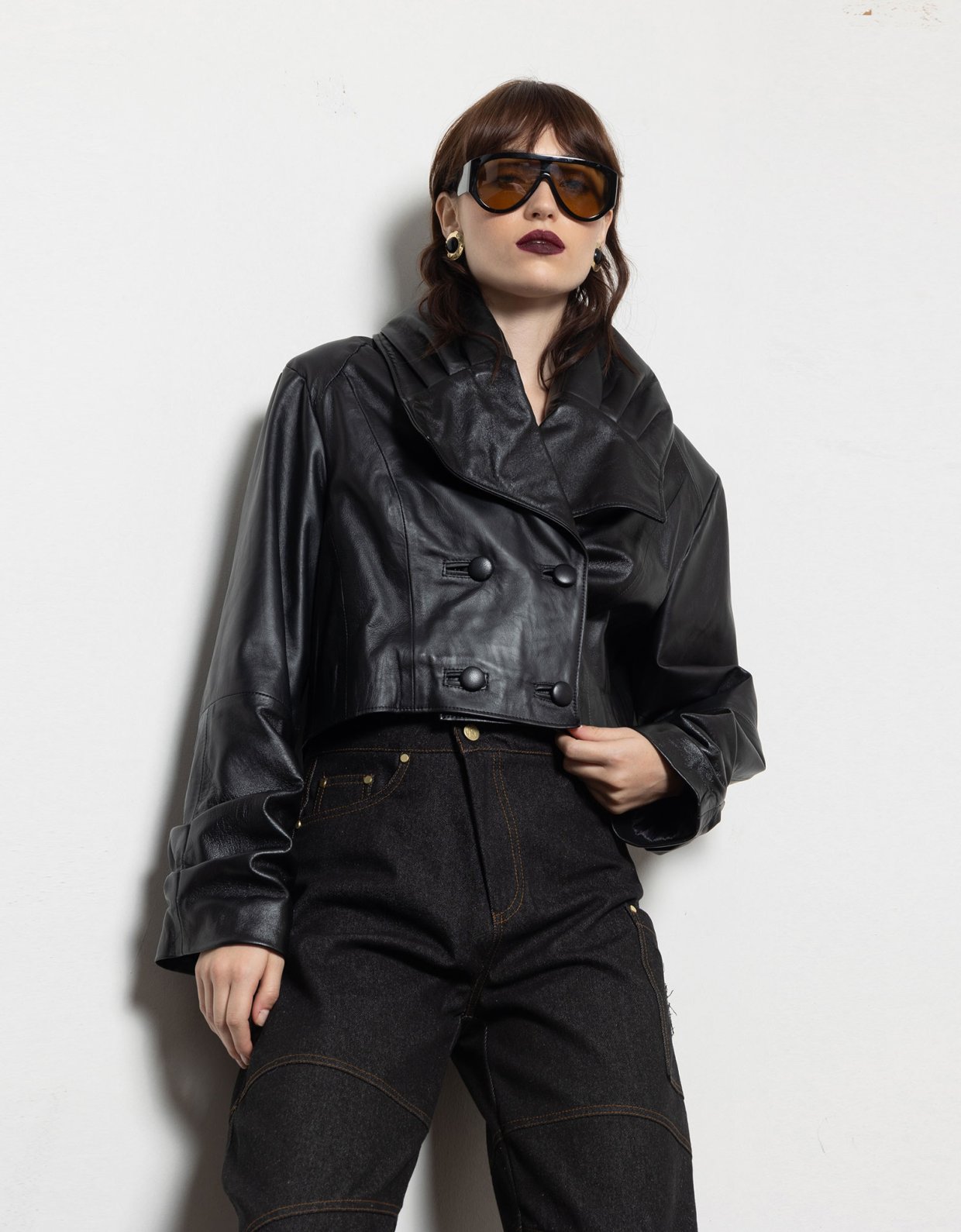 Mallory the label Nova black leather jacket