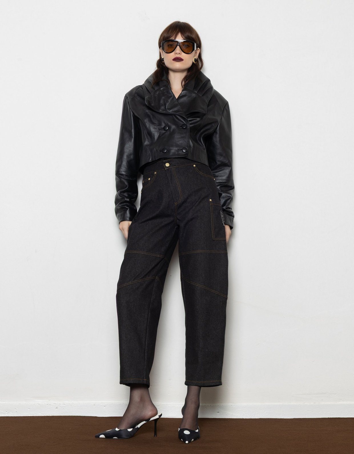 Mallory the label Nova black leather jacket