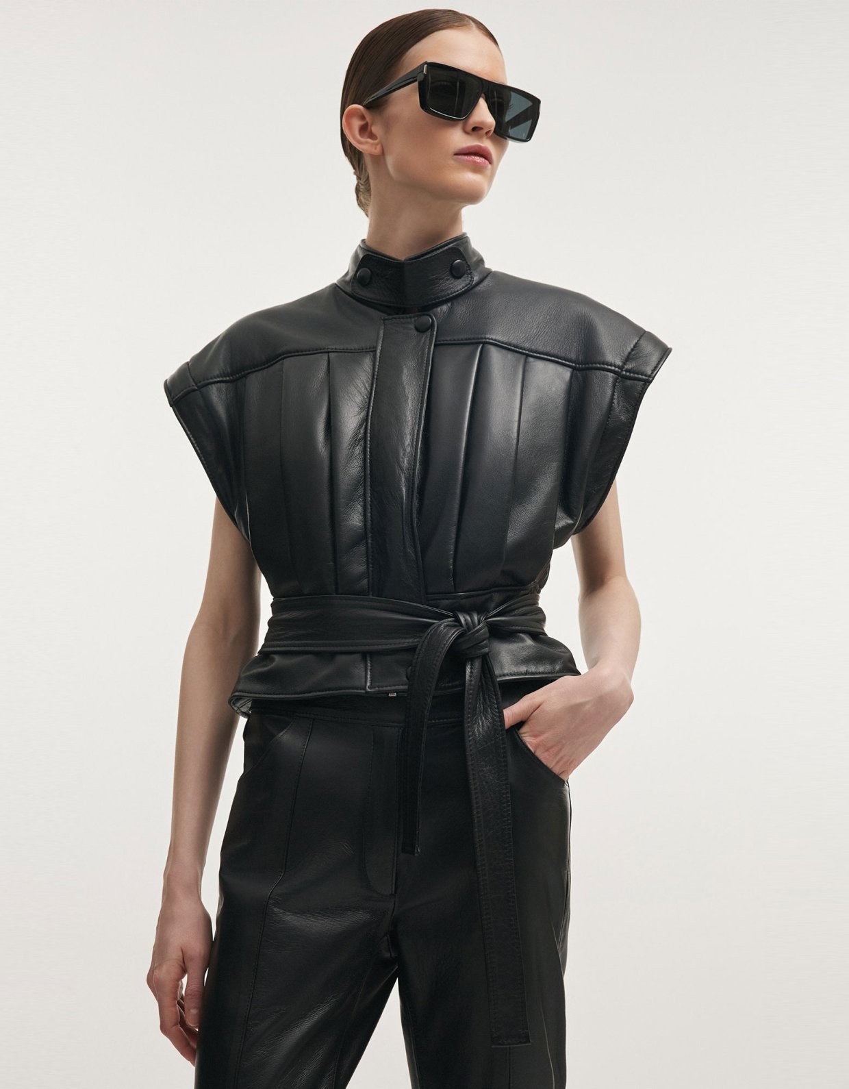 Nadia Rapti Tempest leather jacket black