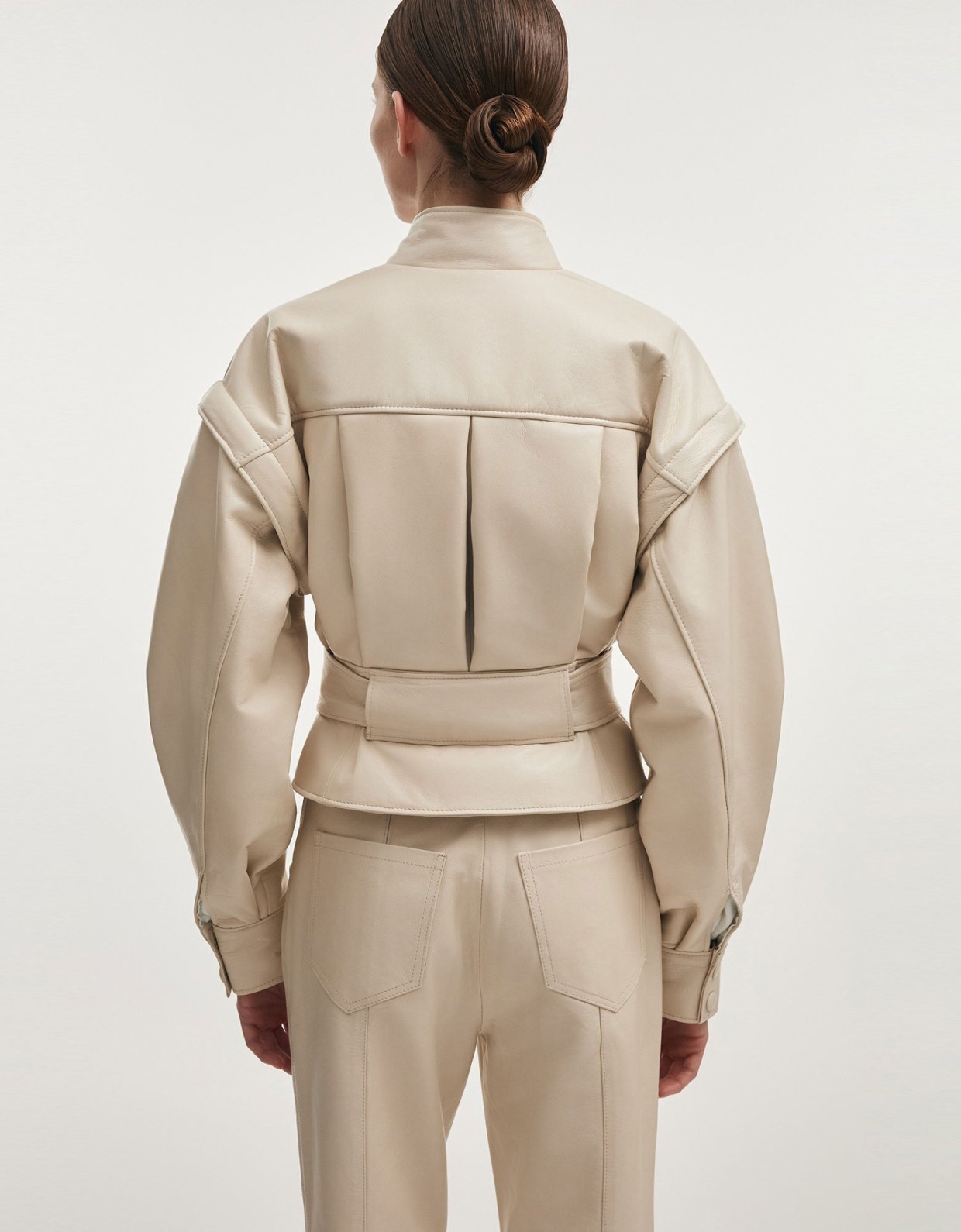 Nadia Rapti Tempest leather jacket white