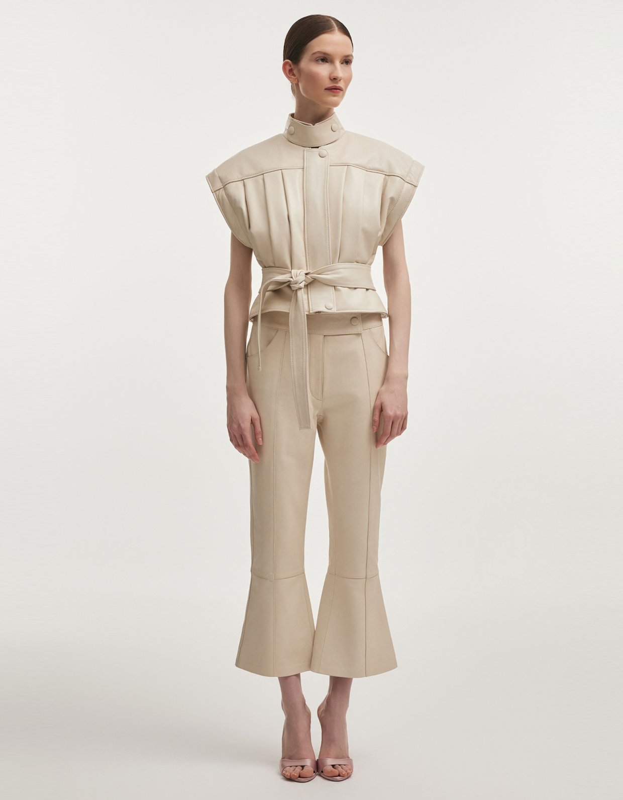 Nadia Rapti Tempest leather jacket white