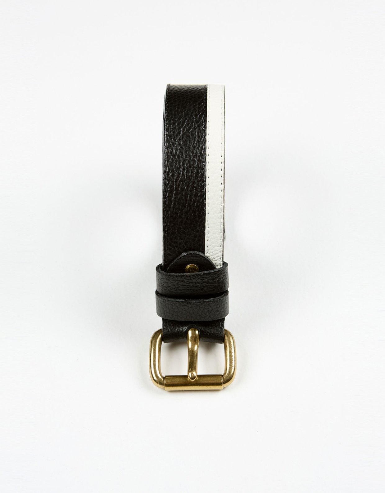 Nadia Rapti Contrast leather belt B&W