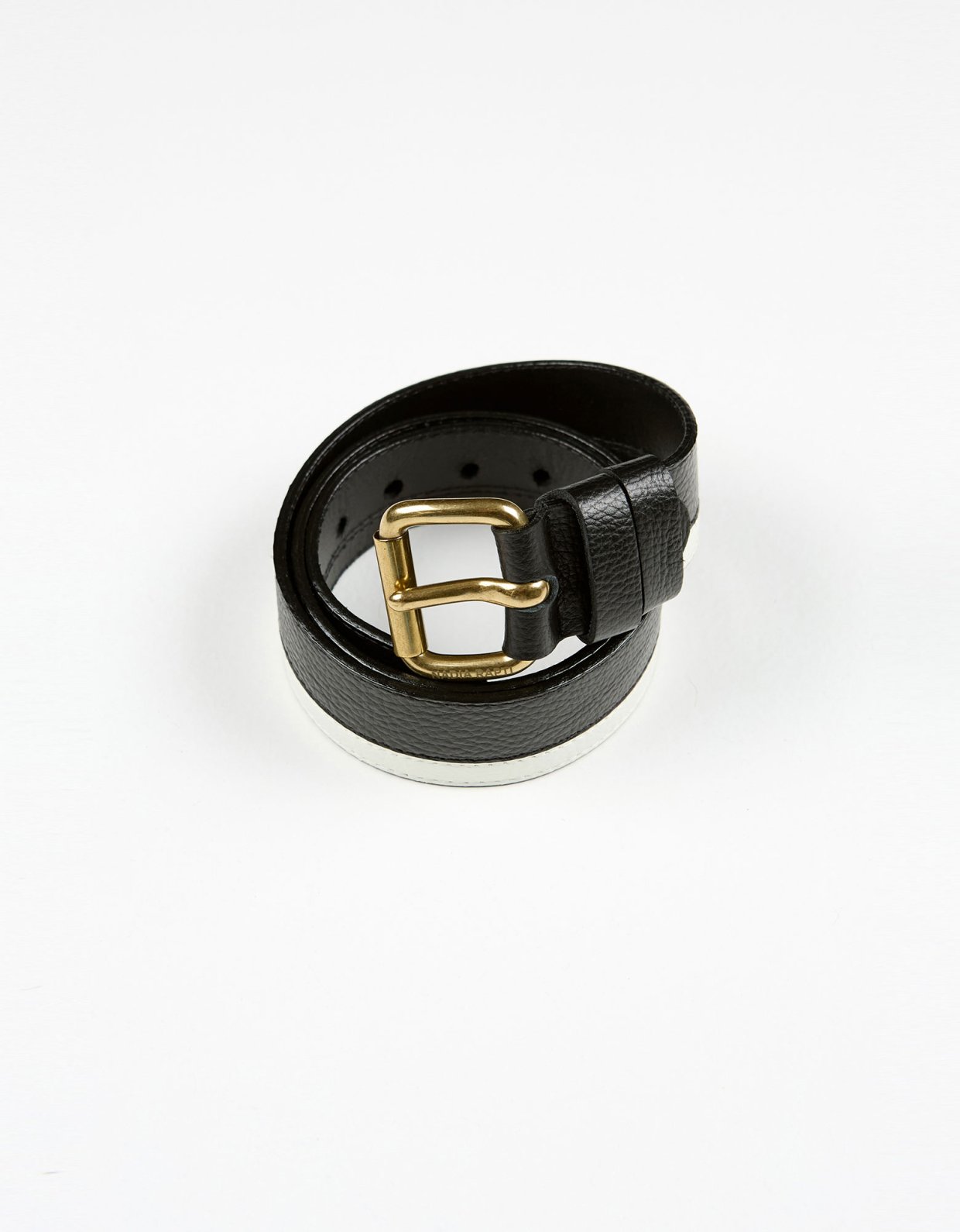 Nadia Rapti Contrast leather belt B&W