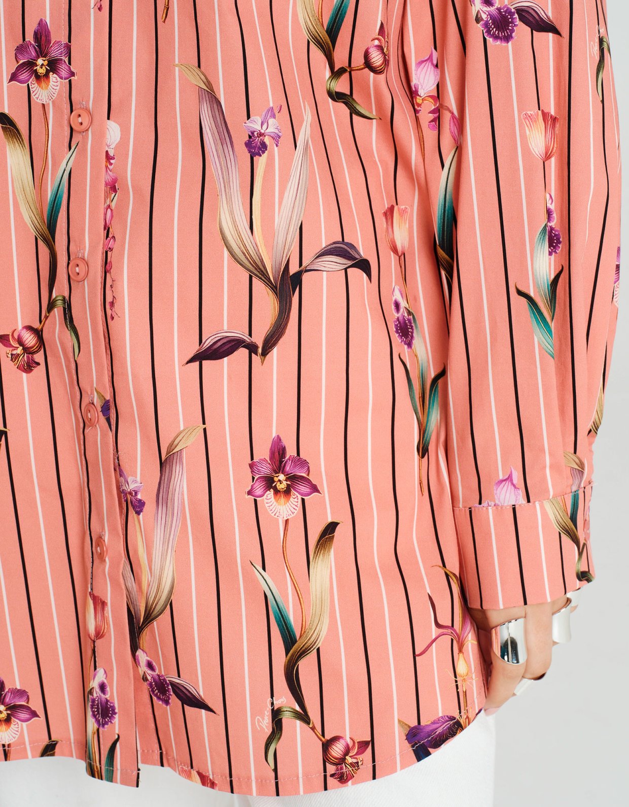 Peace and Chaos Orchid shirt coral