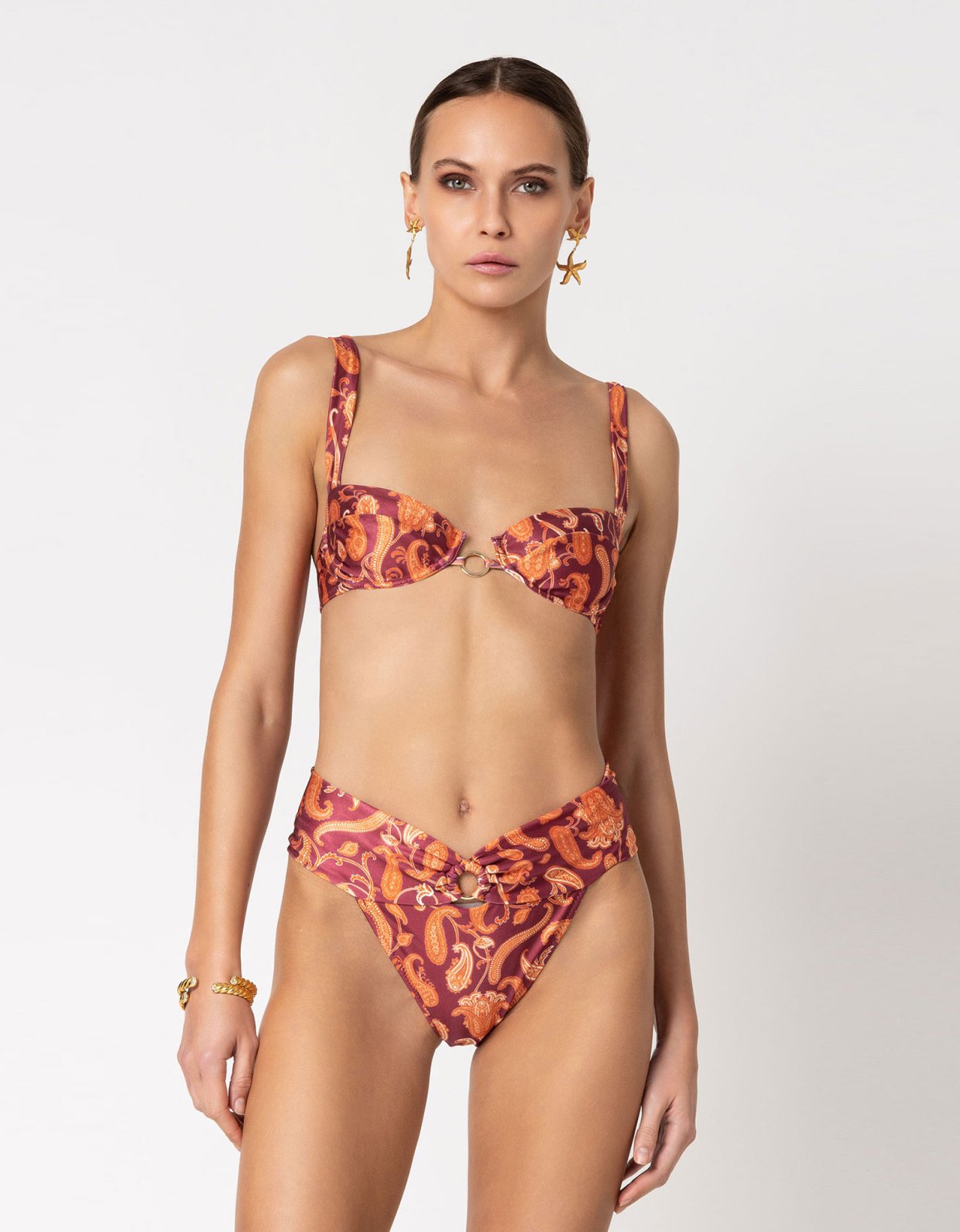 Foreveryoung Paisley printed high waist bikini grana