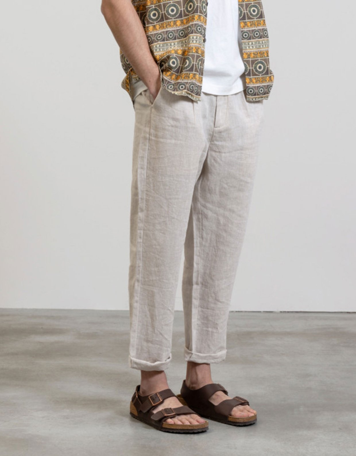 Gianni Lupo Linen casual pants beige