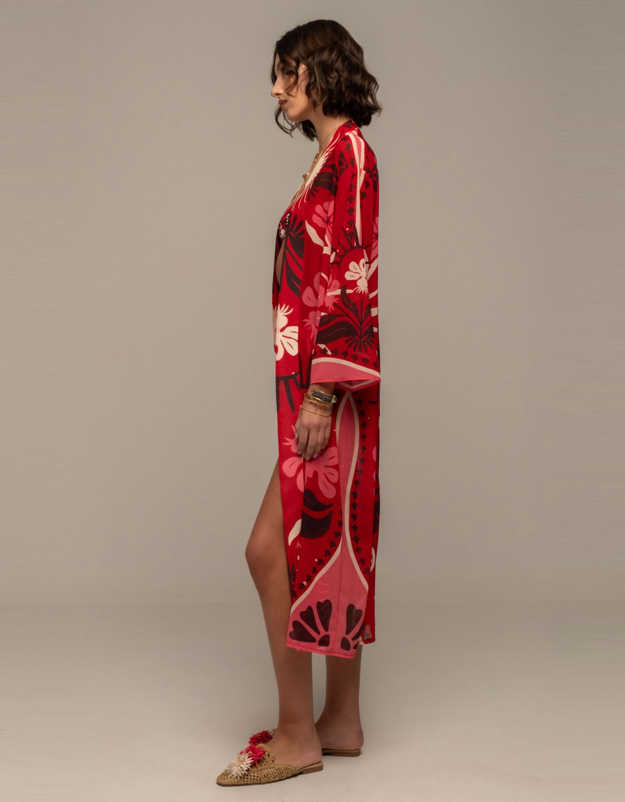 Peace and Chaos Passion flower kimono