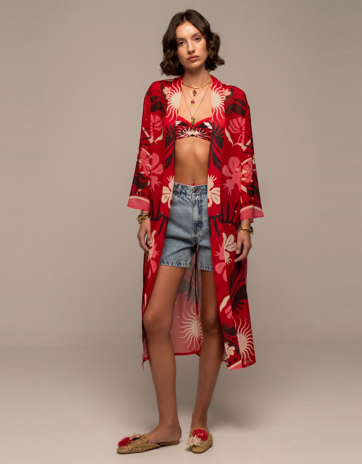 Peace and Chaos Passion flower kimono