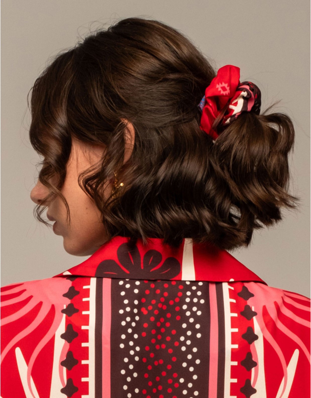Peace and Chaos Passion flower scrunchie