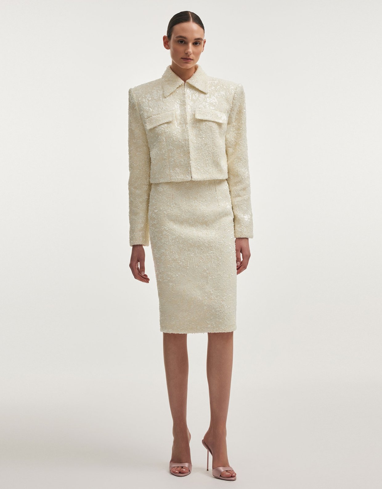 Nadia Rapti Petra cropped blazer white