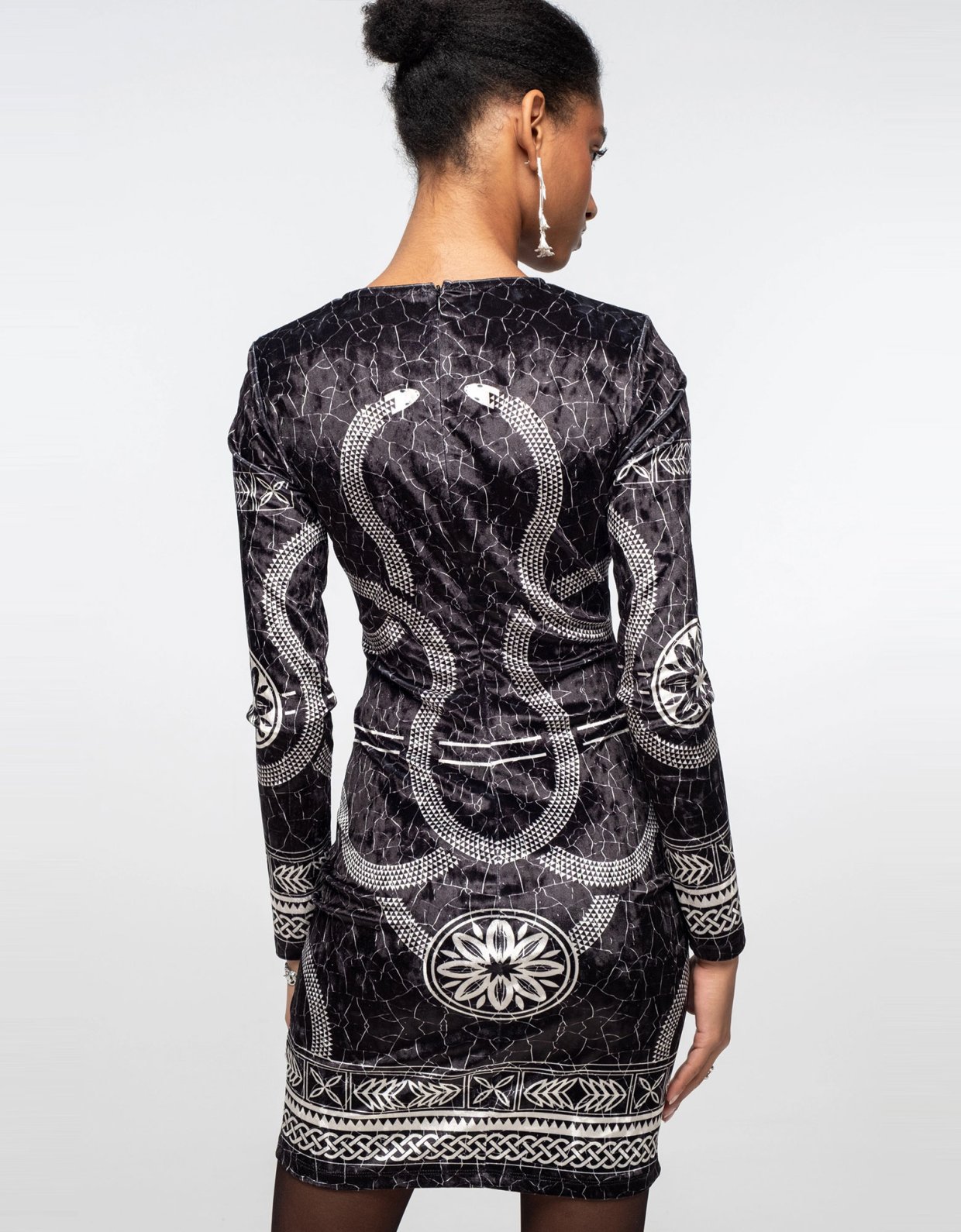 Peace and Chaos Philosophy bodycon dress velvet