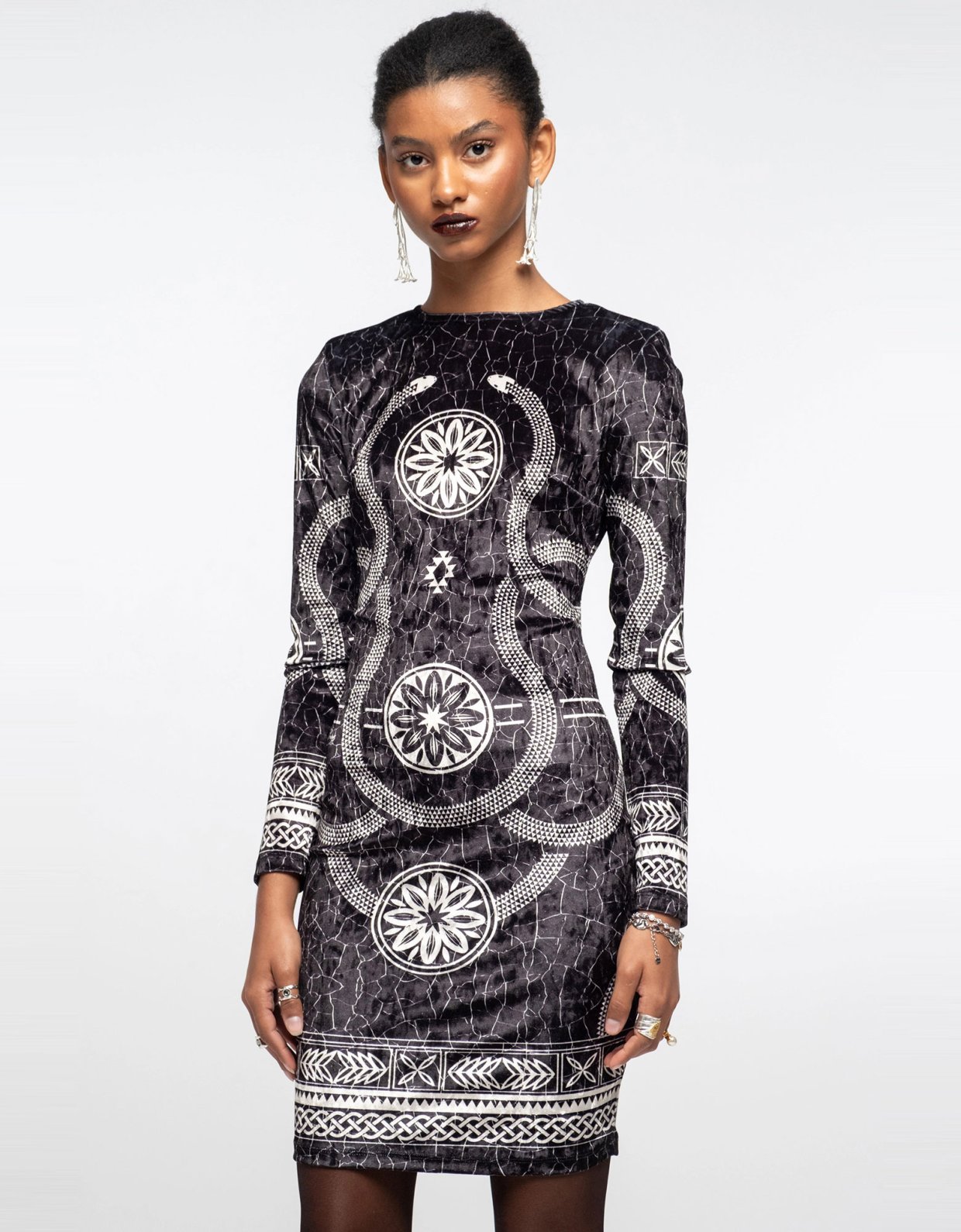 Peace and Chaos Philosophy bodycon dress velvet