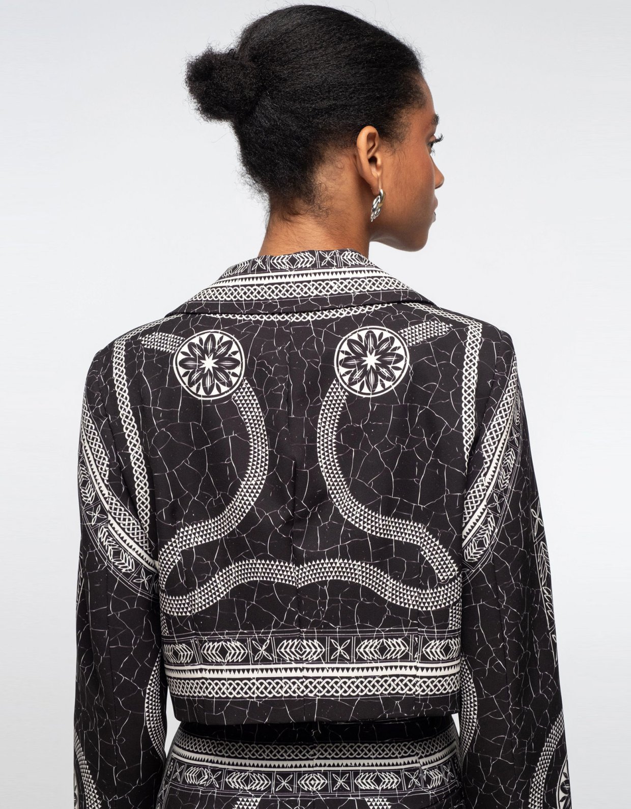 Peace and Chaos Philosophy crop blazer