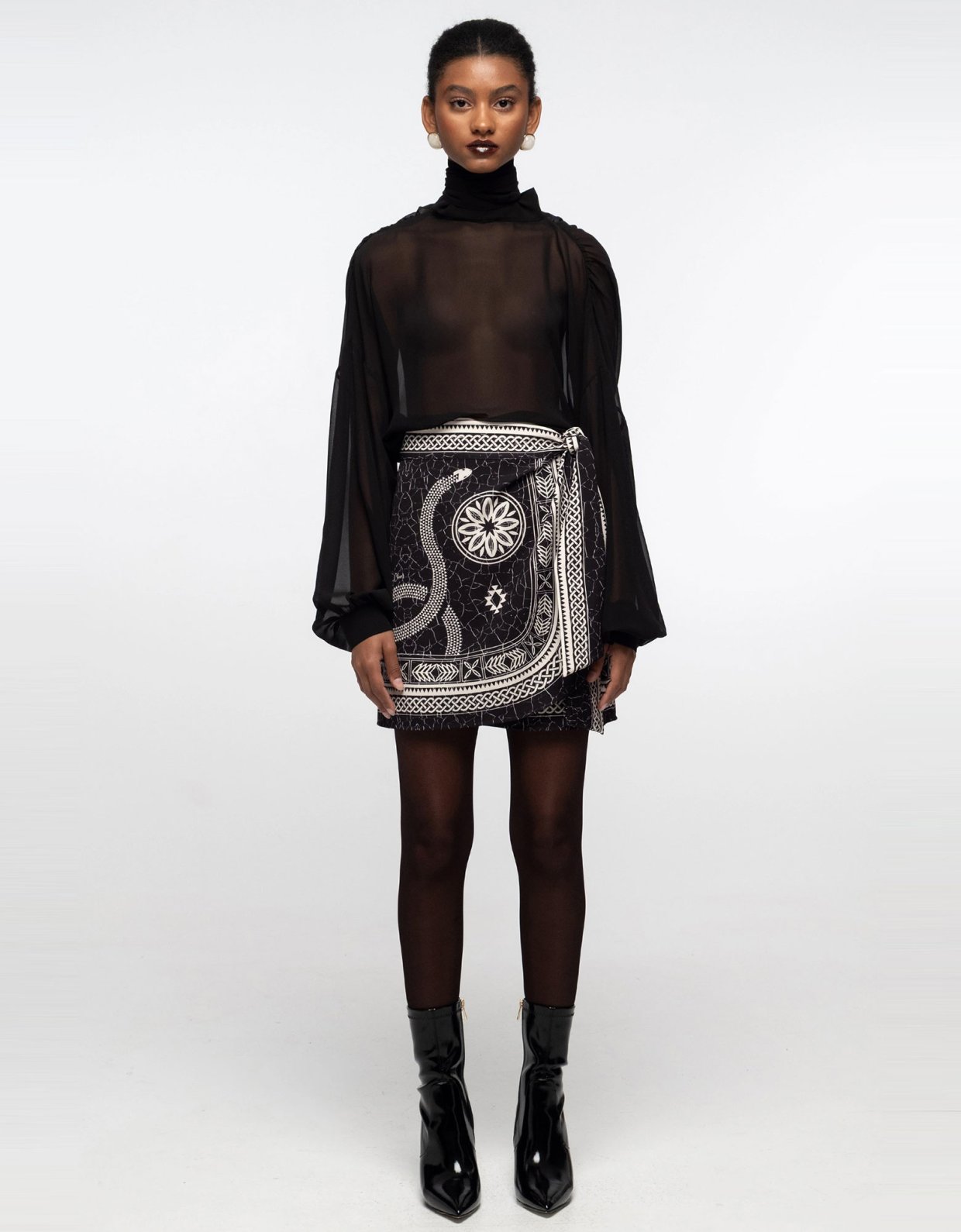 Peace and Chaos Philosophy mini wrap skirt