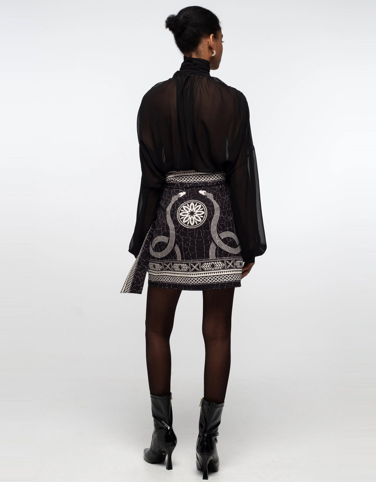 Peace and Chaos Philosophy mini wrap skirt