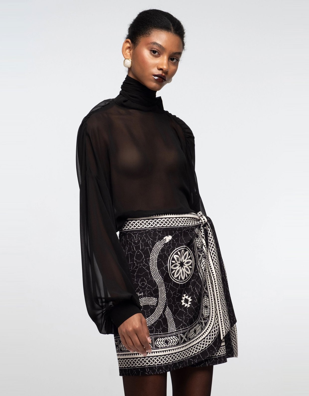 Peace and Chaos Philosophy mini wrap skirt