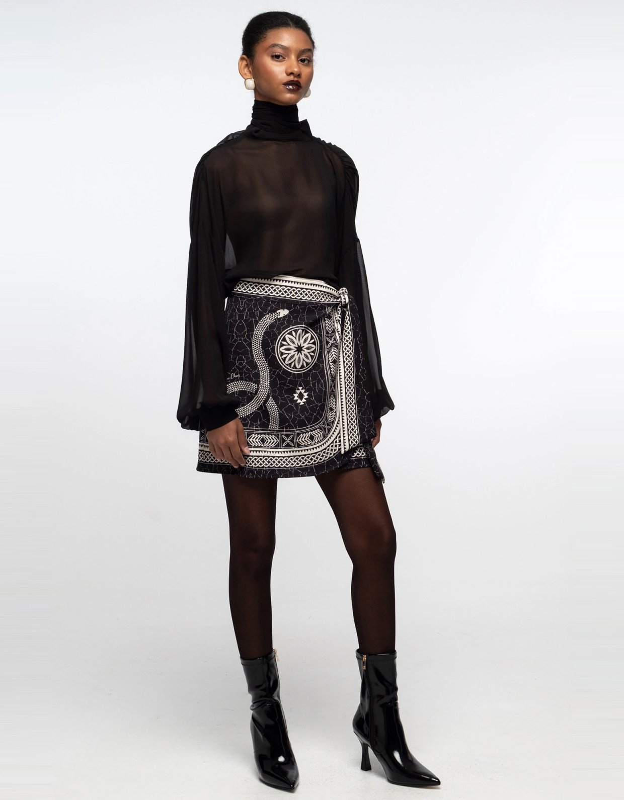 Peace and Chaos Philosophy mini wrap skirt
