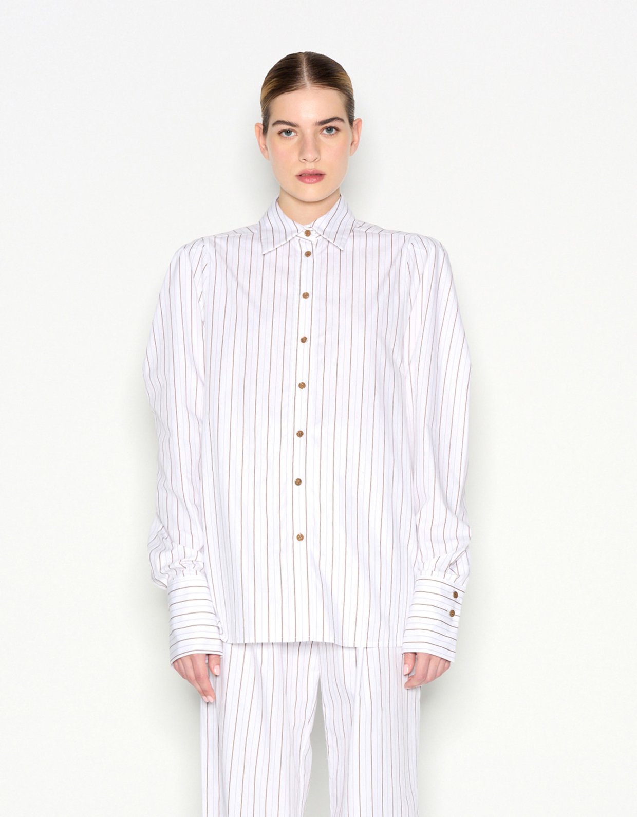 Nadia Rapti Pina colada shirt white brown