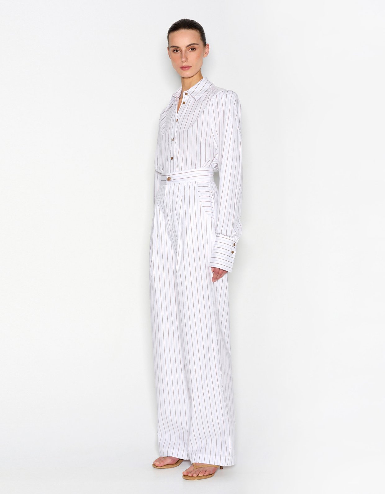 Nadia Rapti Pina colada trousers white brown