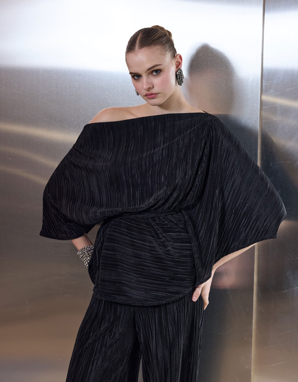 Ciel Concept Plisse top black