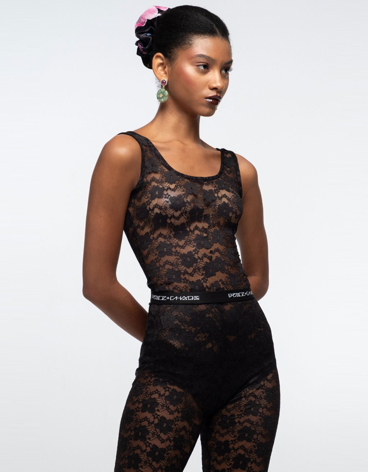 Peace and Chaos Poetry lace bodysuit