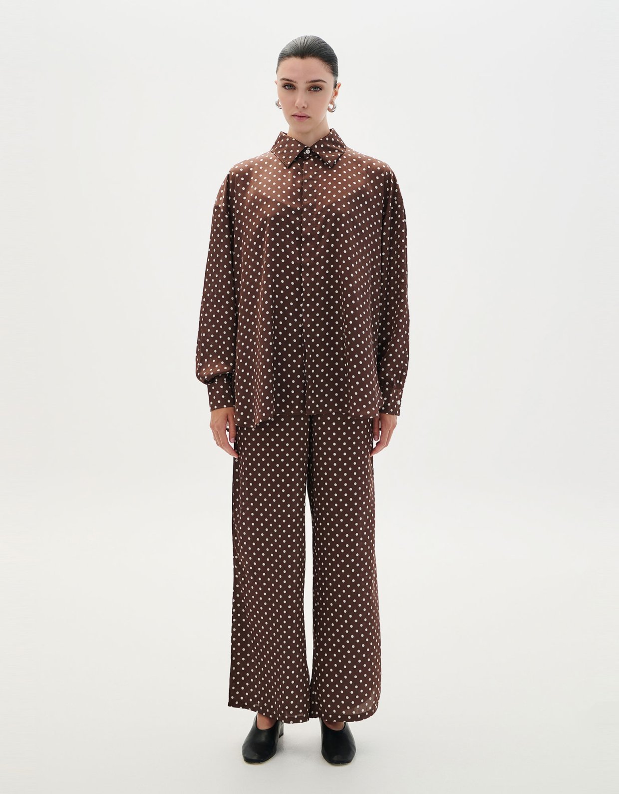 Combos Knitwear Polka dot pants brown