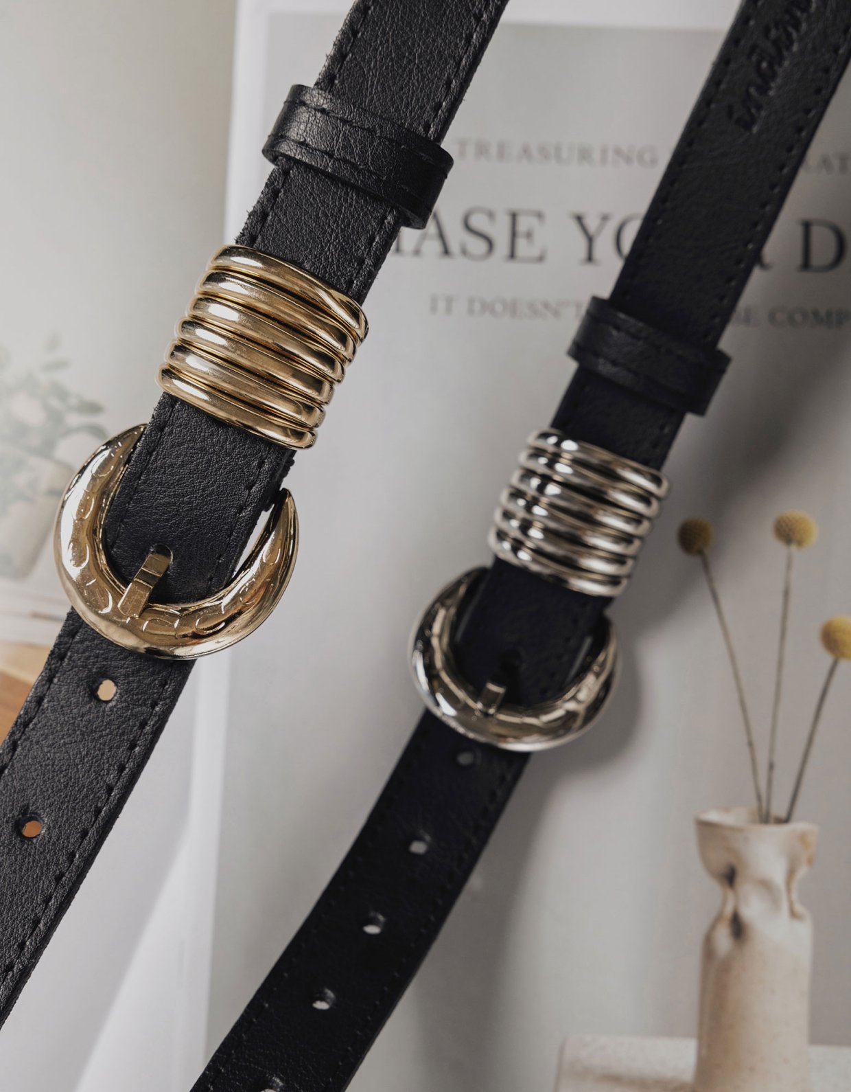 Individual Art Leather Praise you belt black-nickel