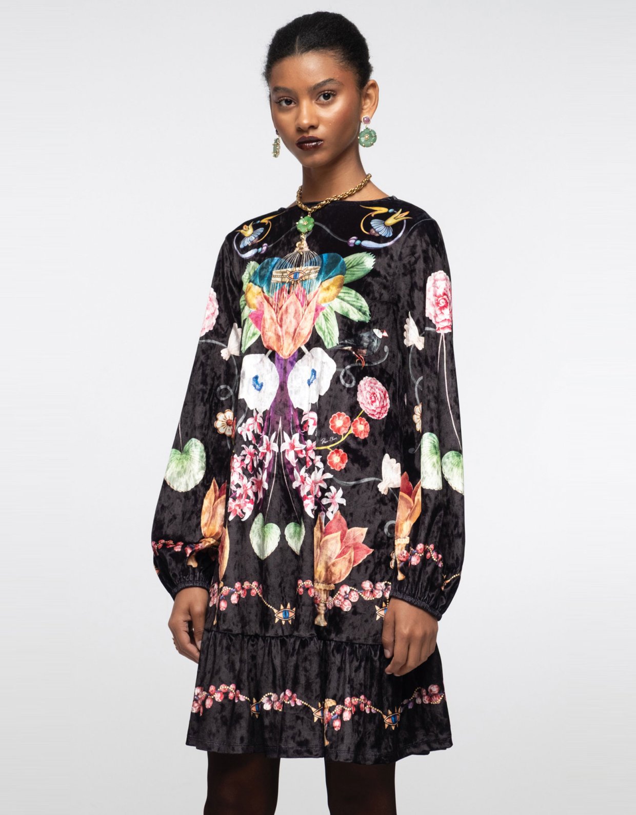 Peace and Chaos Primrose mini dress velvet