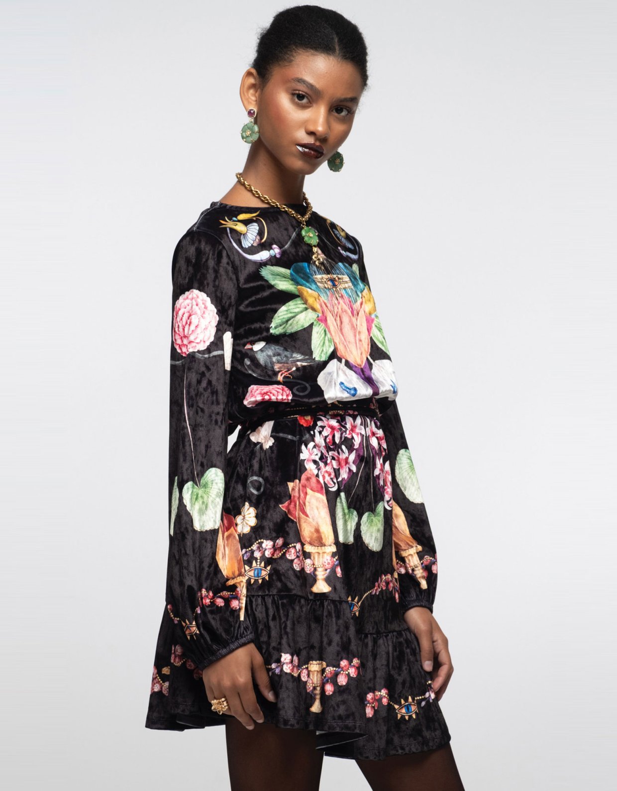 Peace and Chaos Primrose mini dress velvet