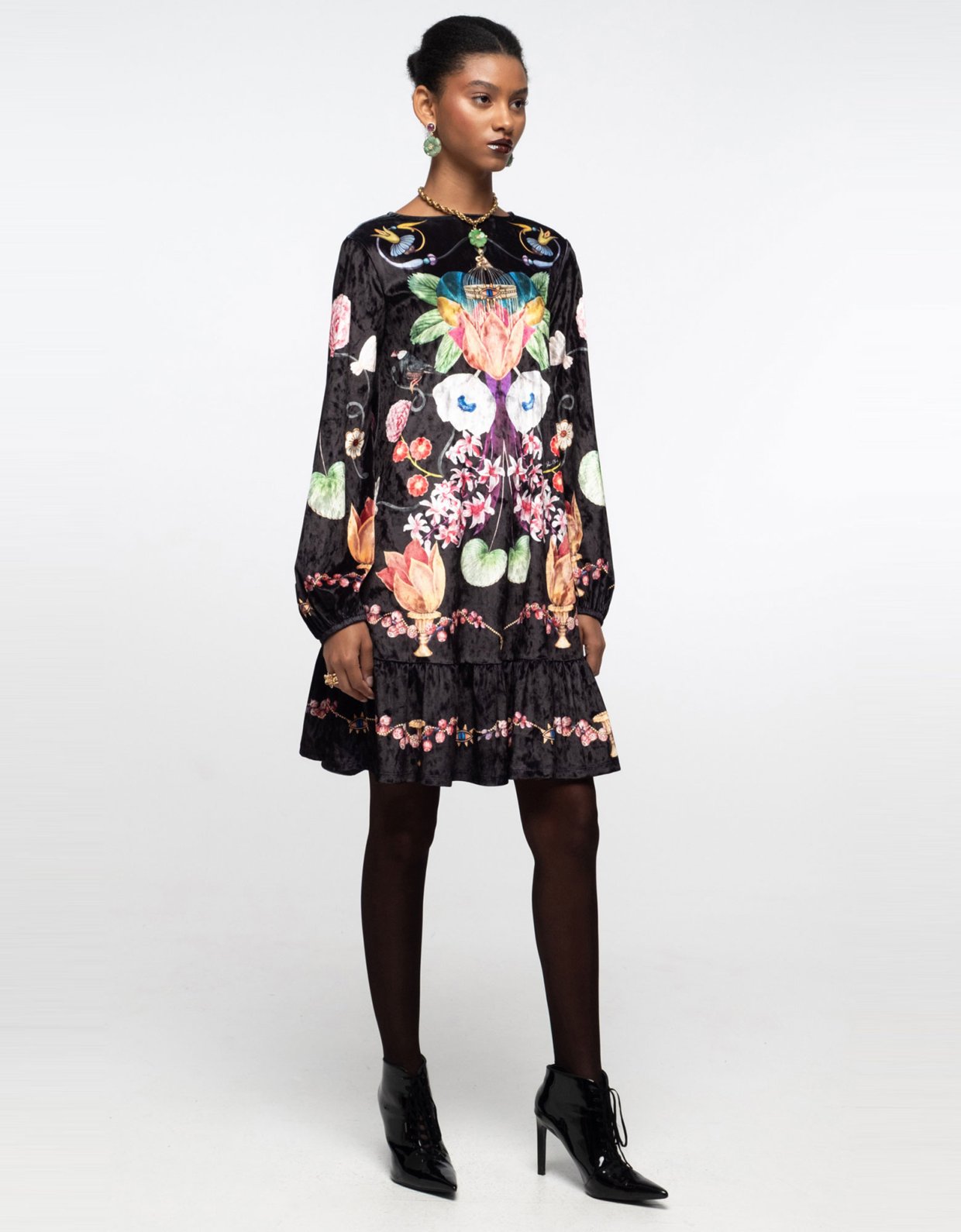 Peace and Chaos Primrose mini dress velvet
