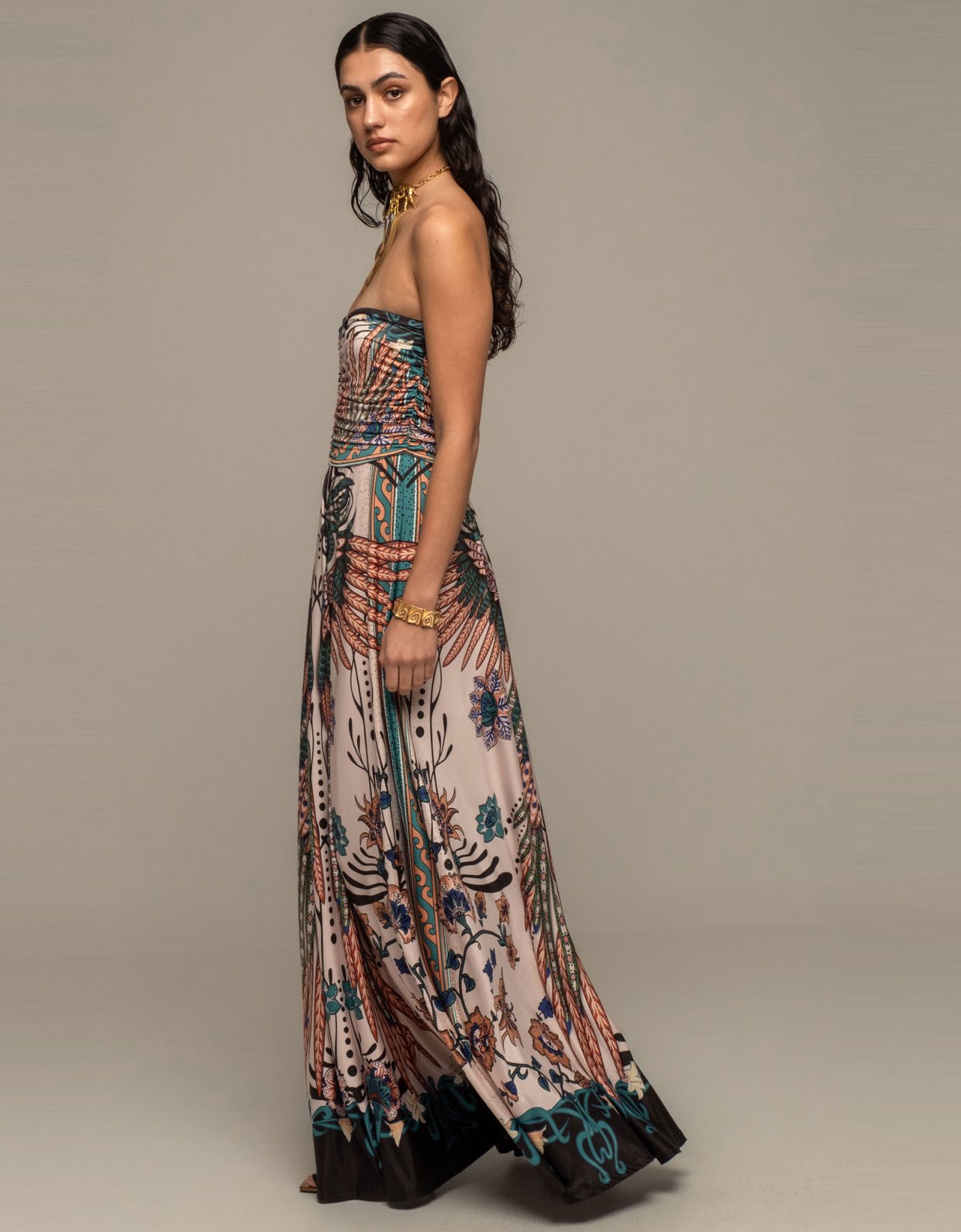 Peace and Chaos Prosperity strapless dress