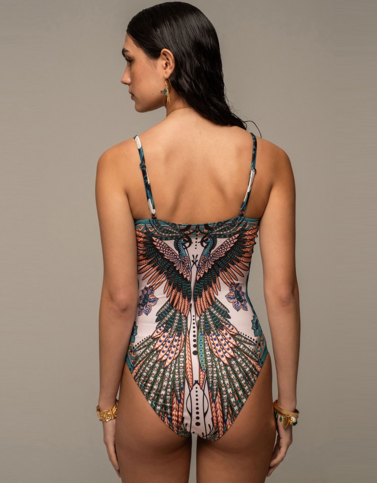 Peace and Chaos Prosperity swimsuit