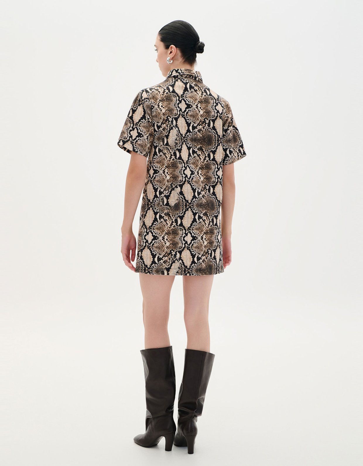 Combos Knitwear Python mini denim dress