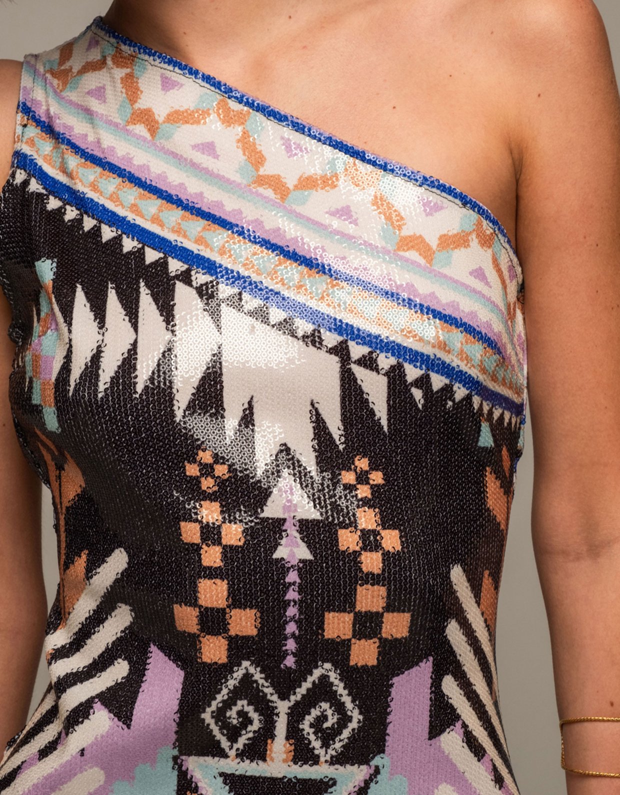 Peace and Chaos Quantum sequin long dress