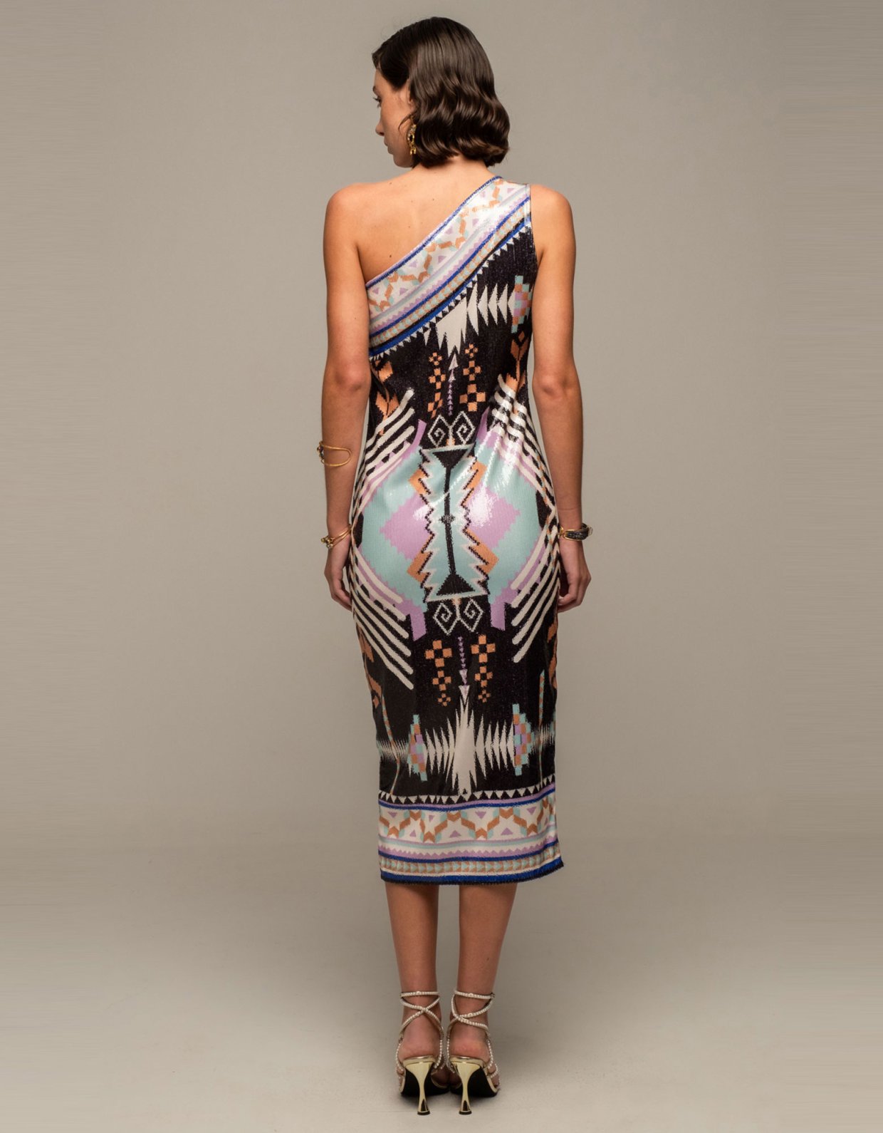 Peace and Chaos Quantum sequin long dress