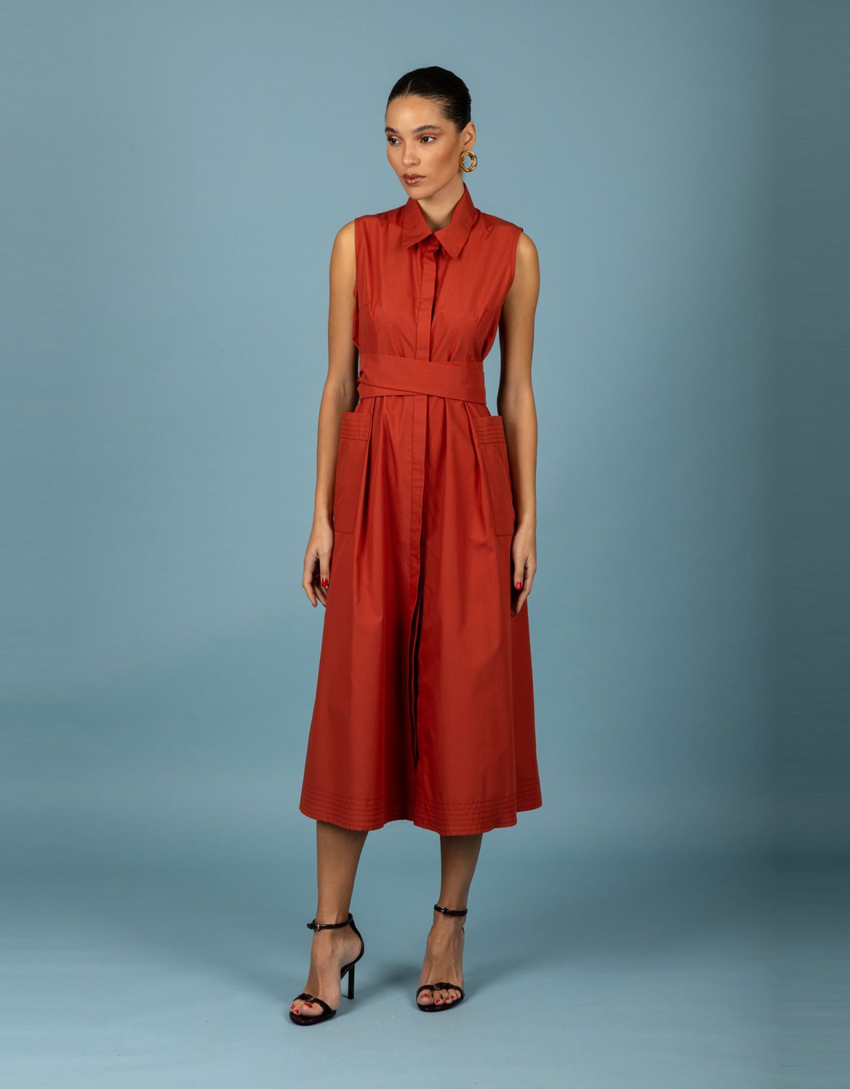 Chaton Rebecca dress red brown