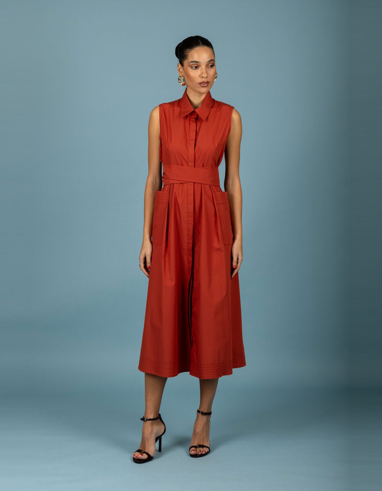 Chaton Rebecca dress red brown