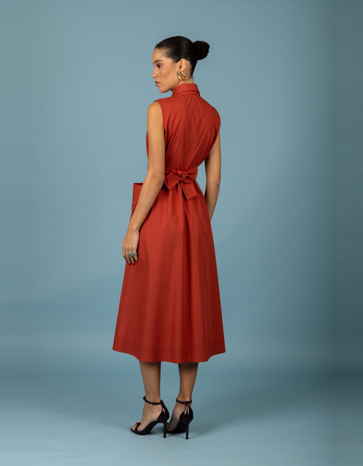 Chaton Rebecca dress red brown