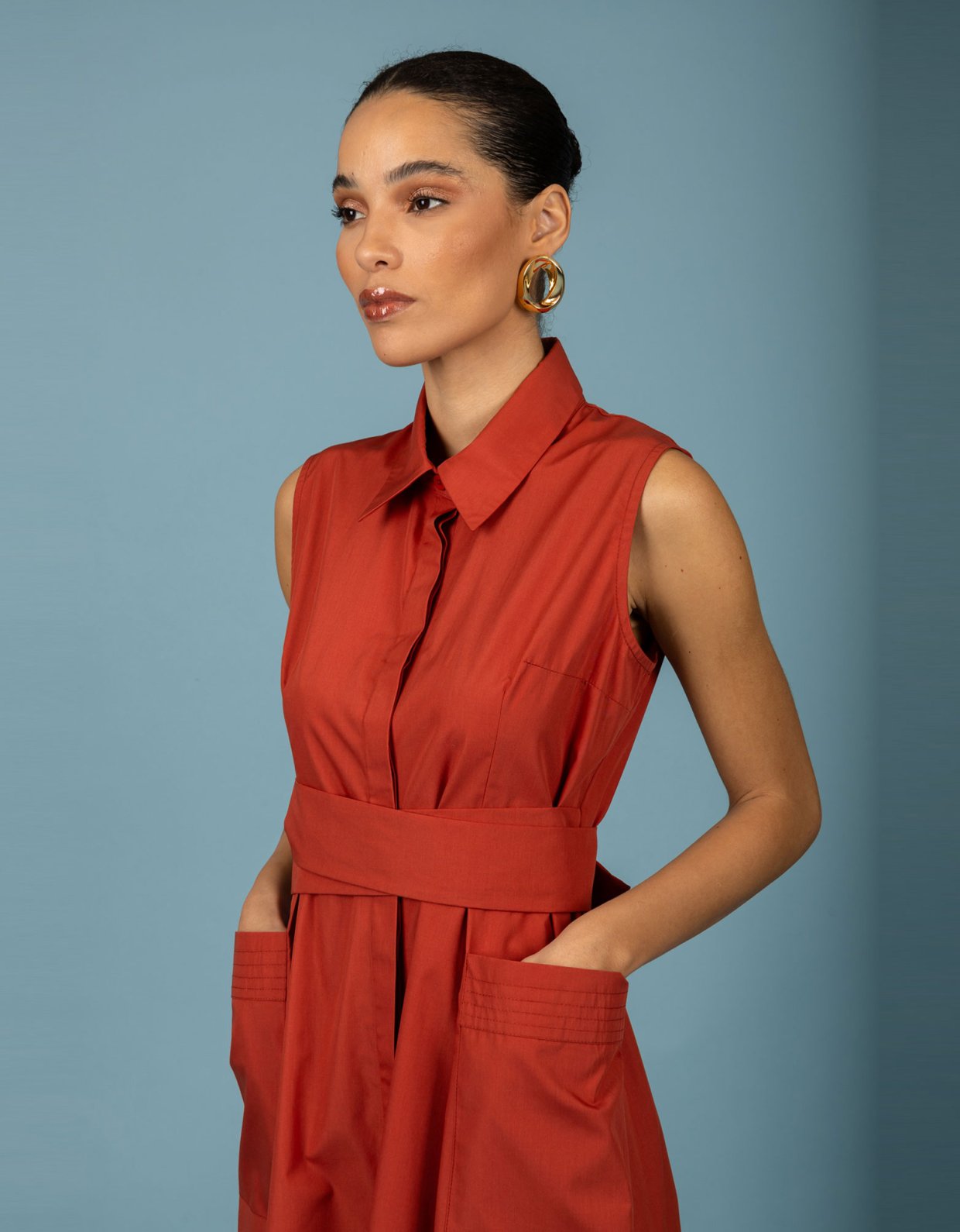 Chaton Rebecca dress red brown