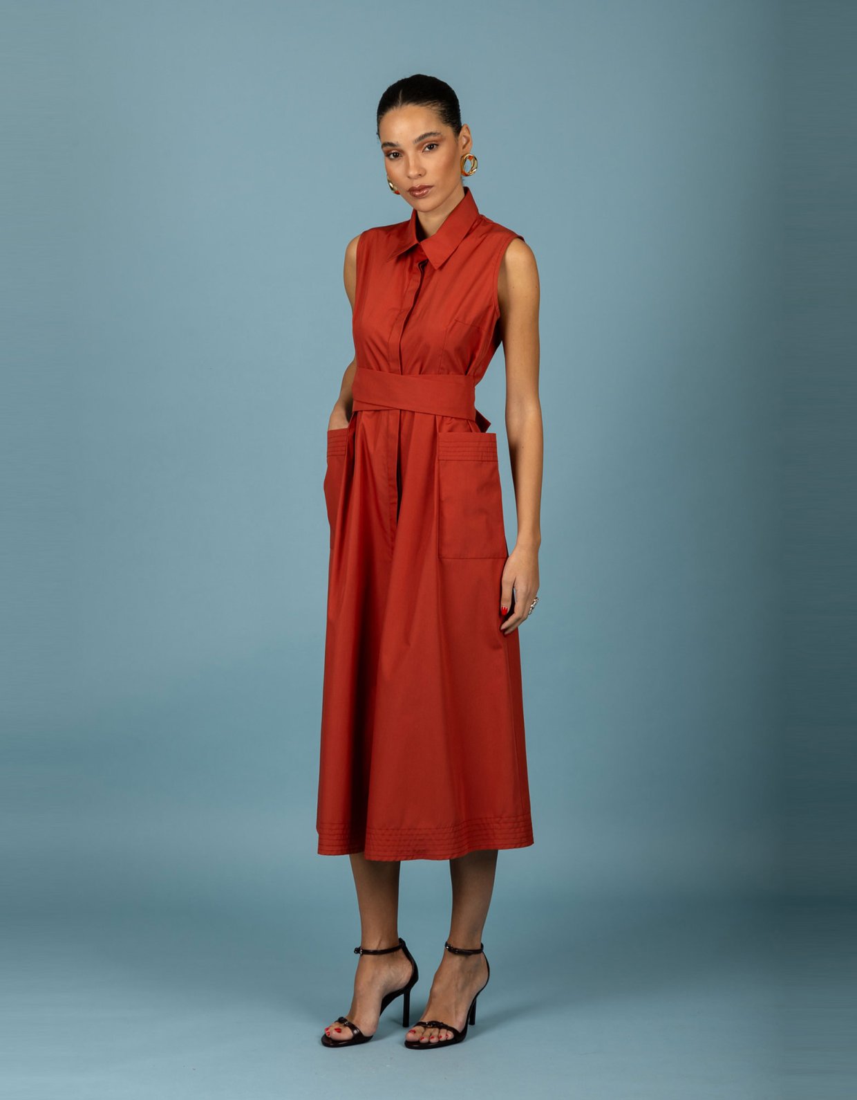 Chaton Rebecca dress red brown