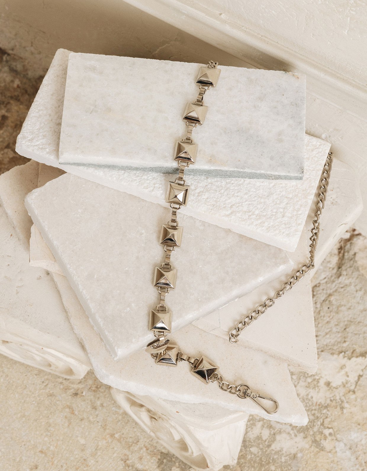 Individual Art Leather Reckless chain belt nickel